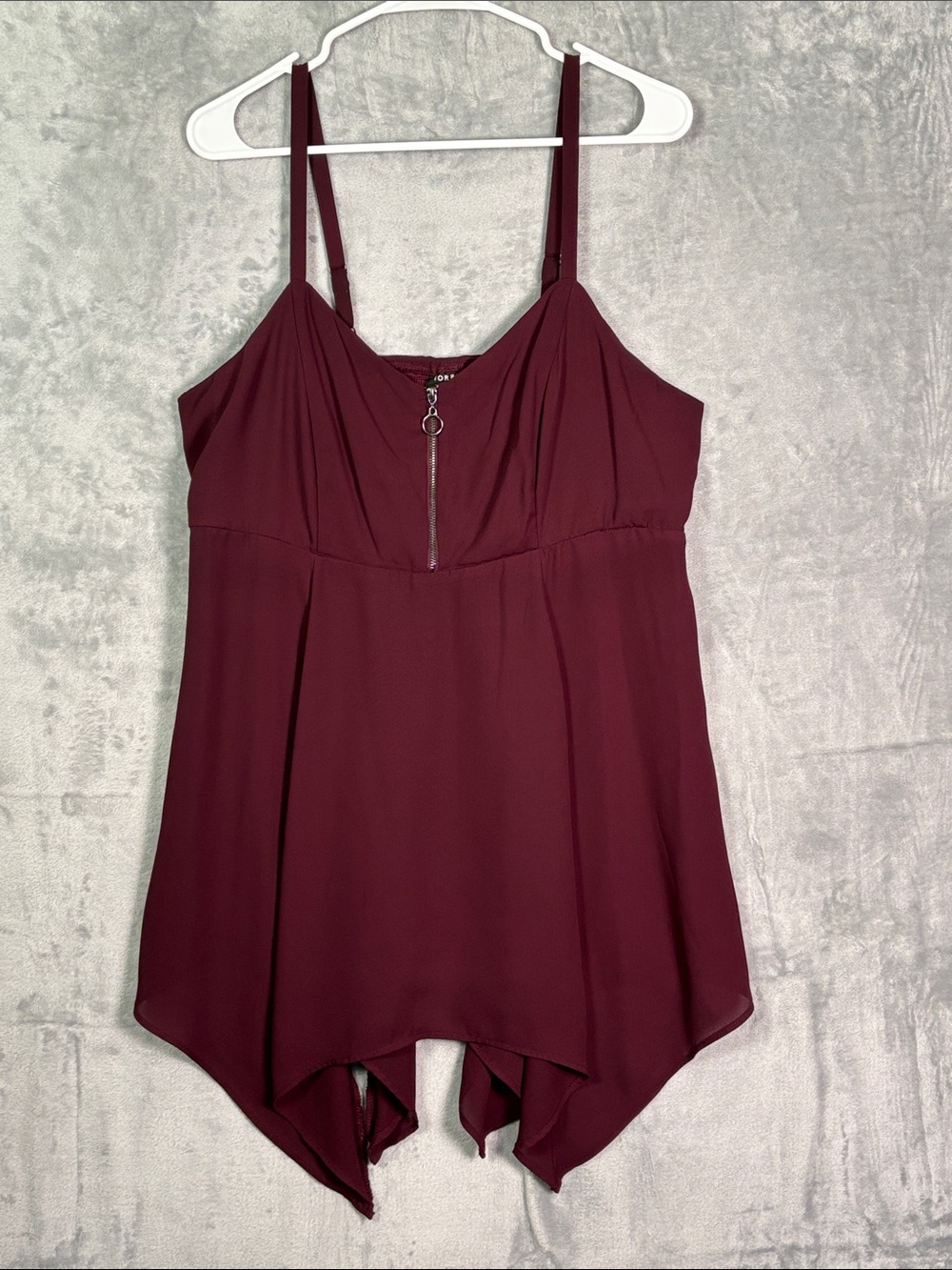 Torrid Mauve Purple Adjustable Strap Tunic Long Top With Zipper Size 0